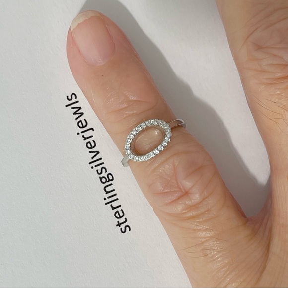 Sterling Silver Open Circle CZ Toe Ring, Halo Rings, CZ Stone Jewelry - Picture 3 of 11